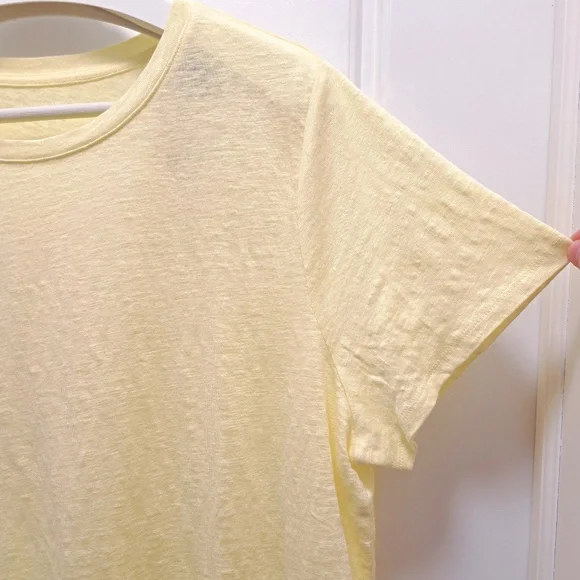 Eileen Fisher Linen Jersey Crew Neck Short Sleeve Tee Shirt Size Large - Picture 4 of 10